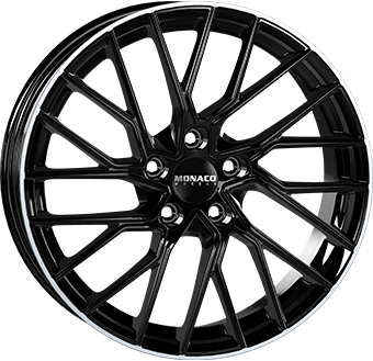 Alumiinivanne MONACO WHEELS Gp11 Gloss Black / Polished lip | 8x19 | 5x112 | ET35 | KR66,6