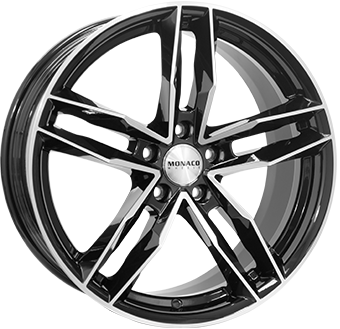 Alumiinivanne MONACO WHEELS Rr8m Gloss Black / Polished | 7,5x17 | 5x108 | ET40 | KR73,1